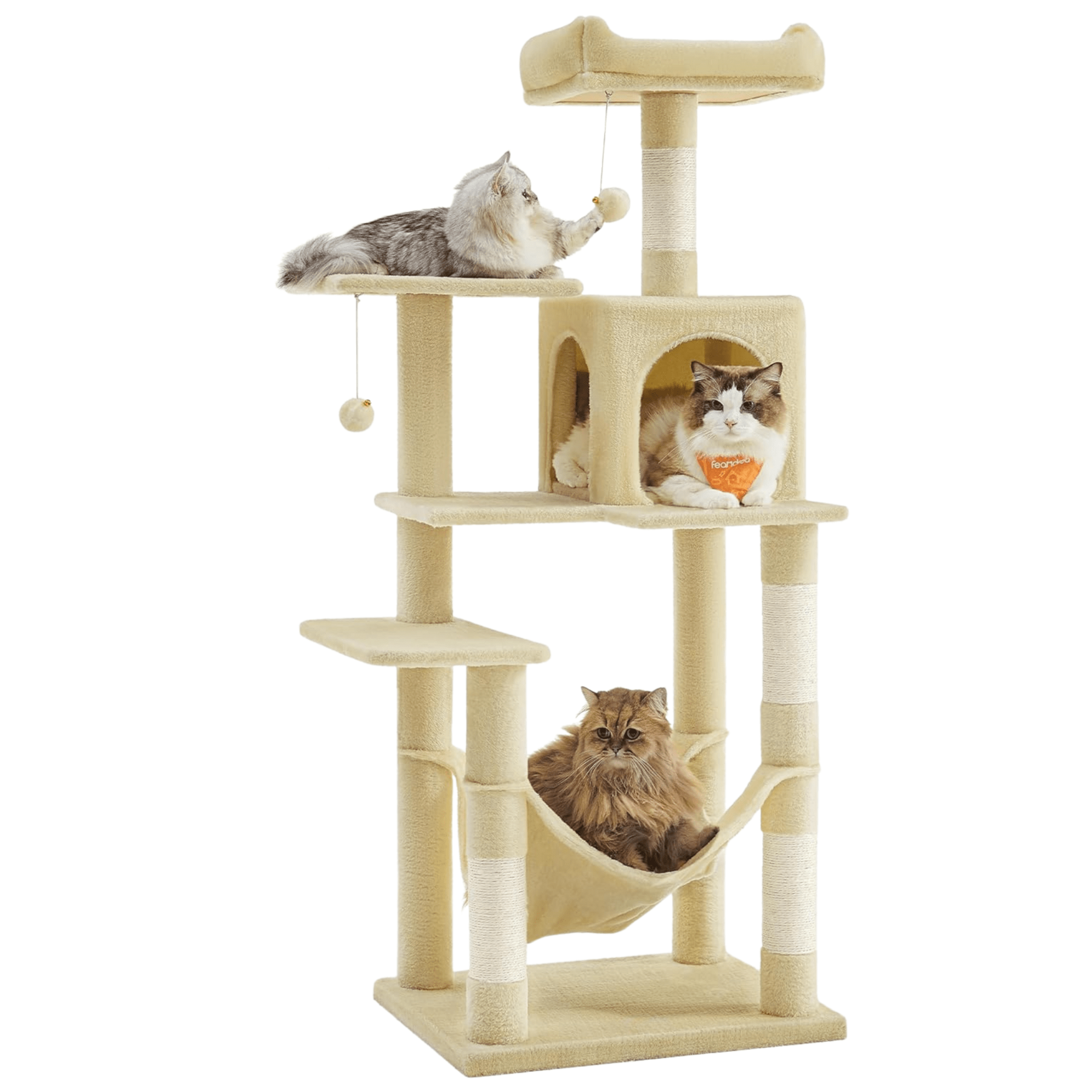 Arbre à chat - pour grands chats - avec hamac - 143 cm - beige