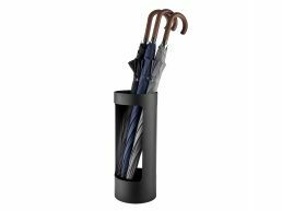 Bac à parapluie métallique - rond - avec réservoir - noir