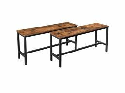 Deuxième chance - Set de 2 bancs de tables repas - look industriel - 108x50x32,5 cm - brun vintage