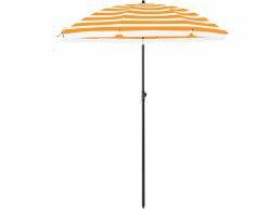 Parasol droit - Ø 160 cm - octogonal - inclinable - avec sac de transport - orange/blanc