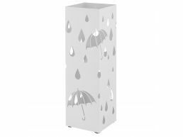 Deuxième chance - Porte-parapluie en métal - avec bac de récupération d'eau - blanc