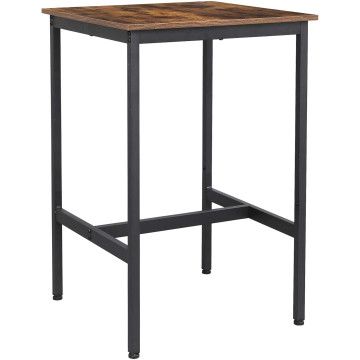 Bartable, Table de cuisine haute, style industriel, brun vintage/noir 
