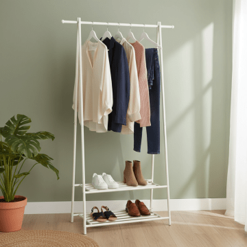 Portant à vêtements - métal - blanc