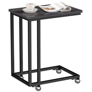 Table d'appoint - avec roues - 50x60x35 cm - noir