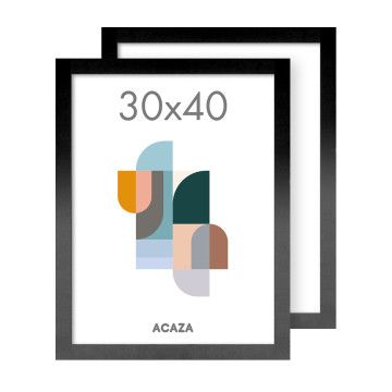 Lot de 2 cadres photo Madison - 30x40 cm - cadres photo en bois MDF - noir