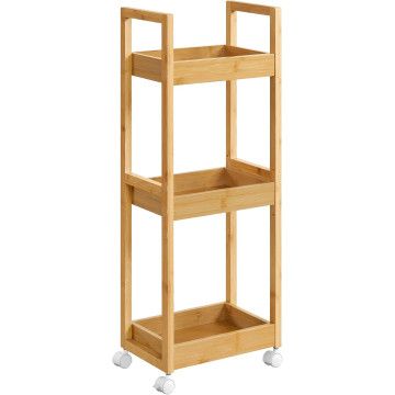 Chariot - chariot de salle de bains - bambou - chariot de cuisine - étagère de rangement
