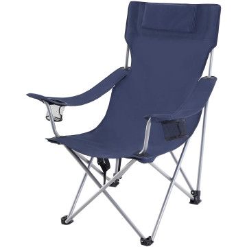 Chaise de camping - avec accoudoirs - bleu foncé Chaise de camping - avec accoudoirs - bleu foncé