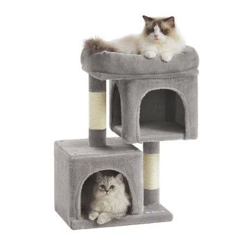 Arbre à chat - griffoir pour chat - hauteur 65 cm - gris clair