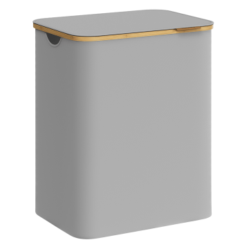 Panier à linge - trieur à linge - 2 compartiments - bambou - gris