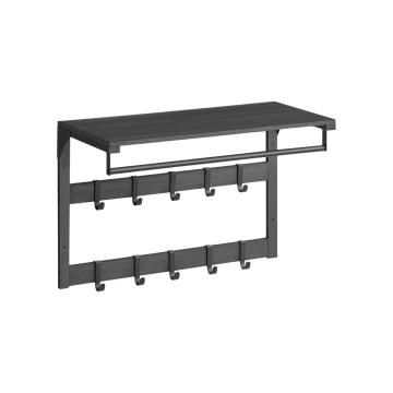 Porte-manteau - porte-manteau mural - industriel - 10 crochets - noir