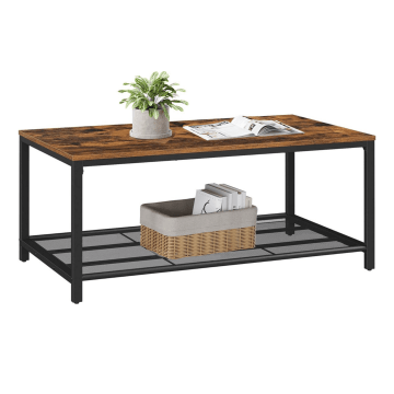 Table basse - avec grille en maille fine - 106x45x60 cm - brun vintage