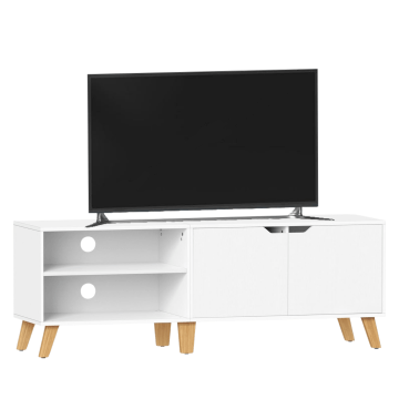 Meuble TV - Console TV - Blanc - 140 x 40 x 50 cm - Support TV - Meuble - Armoires - Bois