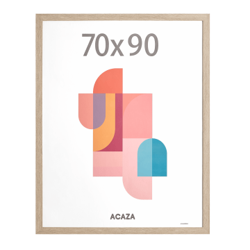Cadre photo – cadre pour photo – 70 x 90 cm – bois MDF – couleur chêne clair
