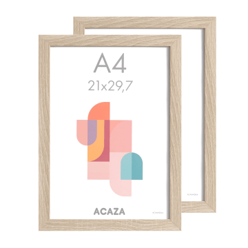 Set de 2 cadres photo Madison – format A4 – cadres en MDF – couleur chêne clair