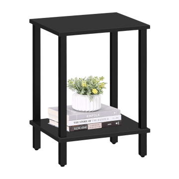 Table d'appoint - table de chevet - petite table basse - industrielle - noir - 55x38x30 cm - table de banc