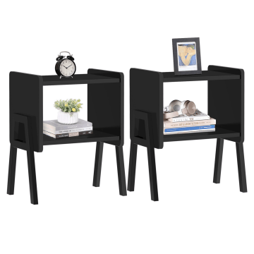 Table de nuit - table d'appoint - lot de 2 - table de nuit noire - 37x37x45 cm - industriel