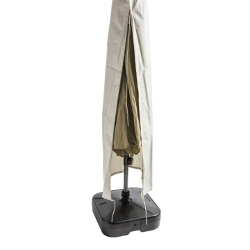Housse de parasol - avec fermeture éclair - pour parasols droits de Ø 300 cm max - gris clair