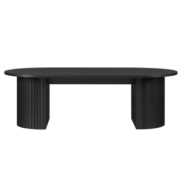 Table basse – table basse ronde de luxe – noir – 120 x 59 x 37,5 cm (L x l x H) – bois