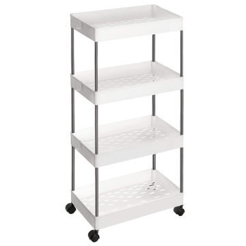 Chariot de rangement - 4 niveaux - 40x86x22 cm - blanc