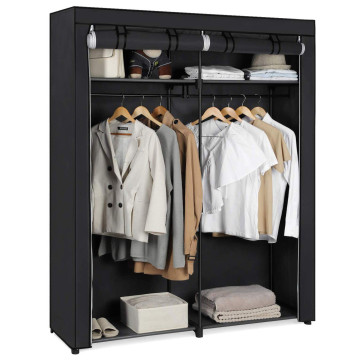 Armoire - pliable - tissu - 140x174x43 cm - noir