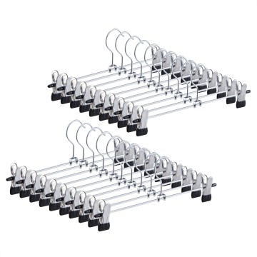 Cintres antidérapants - large - 40 cm de long - pinces réglables - 20 pièces - gris argent