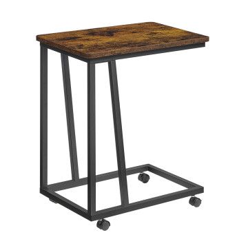 Table d'appoint - avec roulettes - 50x59x35 cm - brun vintage