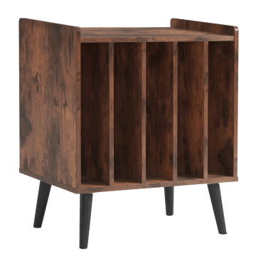 Système de rangement pour vinyles - vintage marron - 56,5 x 39 x 64,5 cm - support à vinyles - rangement pour LP - meuble pour disques - meuble pour platine