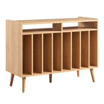 Système de rangement LP – porte-vinyles – premium XL – chêne clair – 100 × 75 × 40 cm – meuble de rangement vinyles – armoire à vinyles – 200 disques