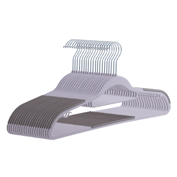 Cintres en plastique - antidérapant - crochet rotatif - 20 pièces - gris