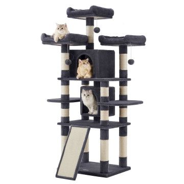 Griffoir - griffoir pour grands chats - arbre à chat - 172 cm de hauteur - gris foncé