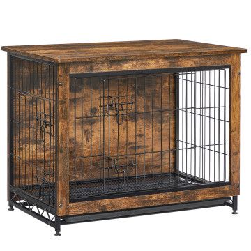 Cage pour chien – niche – banc pour chien – 82 x 56 x 64 cm – brun vintage – cage pour chien