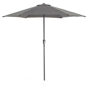 Parasol droit en aluminium - Ø 270 cm - gris foncé