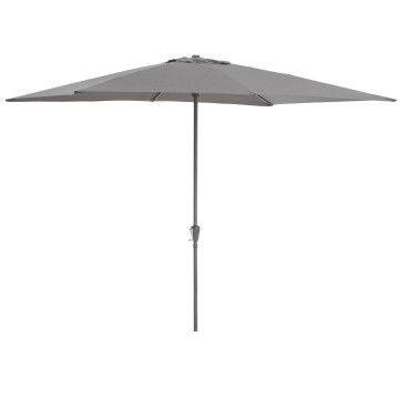 Parasol droit en aluminium - 200x300 cm - gris foncé