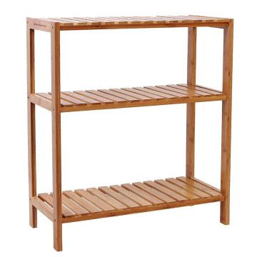 Support de salle de bain - 3 étagères -60x66x26 cm - bambou 