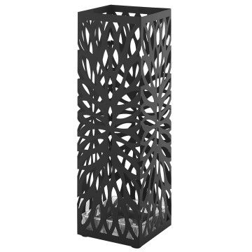 Porte-parapluie - avec bac de récupération d'eau - motif oval - noir