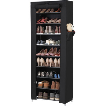 Meuble à chaussures - 27 paires de chaussures - 58x160x28 cm - noir