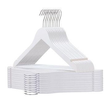 Cintres - bois massif - 30 pièces - blanc