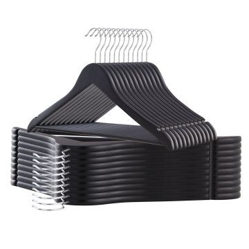 Cintres - bois massif - 20 pièces - noir