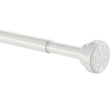Tringle à rideau à tension automatique - extensible - sans perçage ni trous - tringle de 125-220 cm - blanc