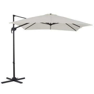 Parasol déporté - inclinable - 250x250 cm - blanc cassé