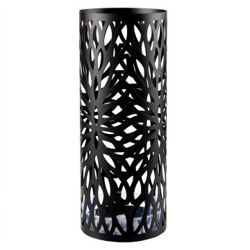 Porte-parapluie métallique - rond - support pour parapluie ou cannes - noir