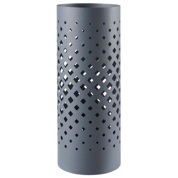 Porte-parapluie design en métal - rond - à trous - avec bac à eau - noir