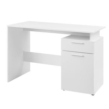 Bureau - avec porte et tiroir - 110x75x53 cm - blanc