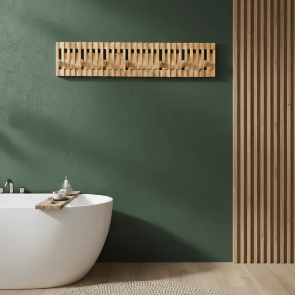 Porte Manteau Bois Mural Bois De 4 Crochets Rétractables, Patère Murale Pour Une Entrée, Chambre