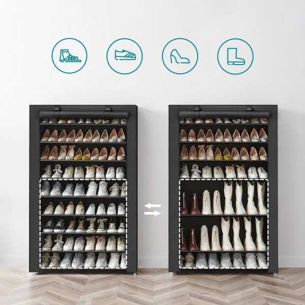 Armoire à Chaussures, Armoire à Chaussures Pliable Avec Porte Transparente Aucun Assemblage Requis Etagere A Chaussures Pliable A 6 Niveaux 1pcs 91925513