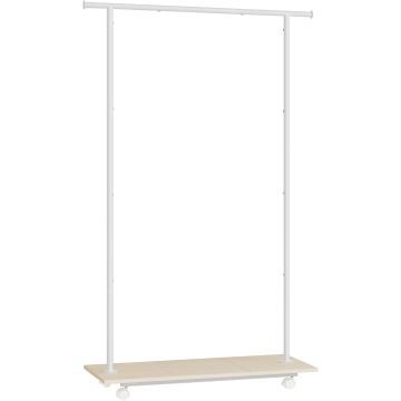 Porte-vêtements - porte-vêtements sur roulettes - 160x98,5x35 cm - blanc - porte-vêtements en métal - rack à chaussures
