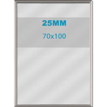 Cadre clic-clac opti - 25 mm - 70 x 100 cm - gris argenté