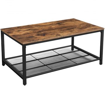 Table basse - avec grille en maille fine - 106x45x60 cm - brun vintage