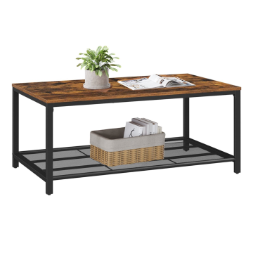 Table basse - avec grille en maille fine - 106x45x60 cm - brun vintage