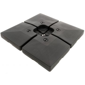 Base plastique - pour parasol déporté - 4 parties - 80 kg - noir 